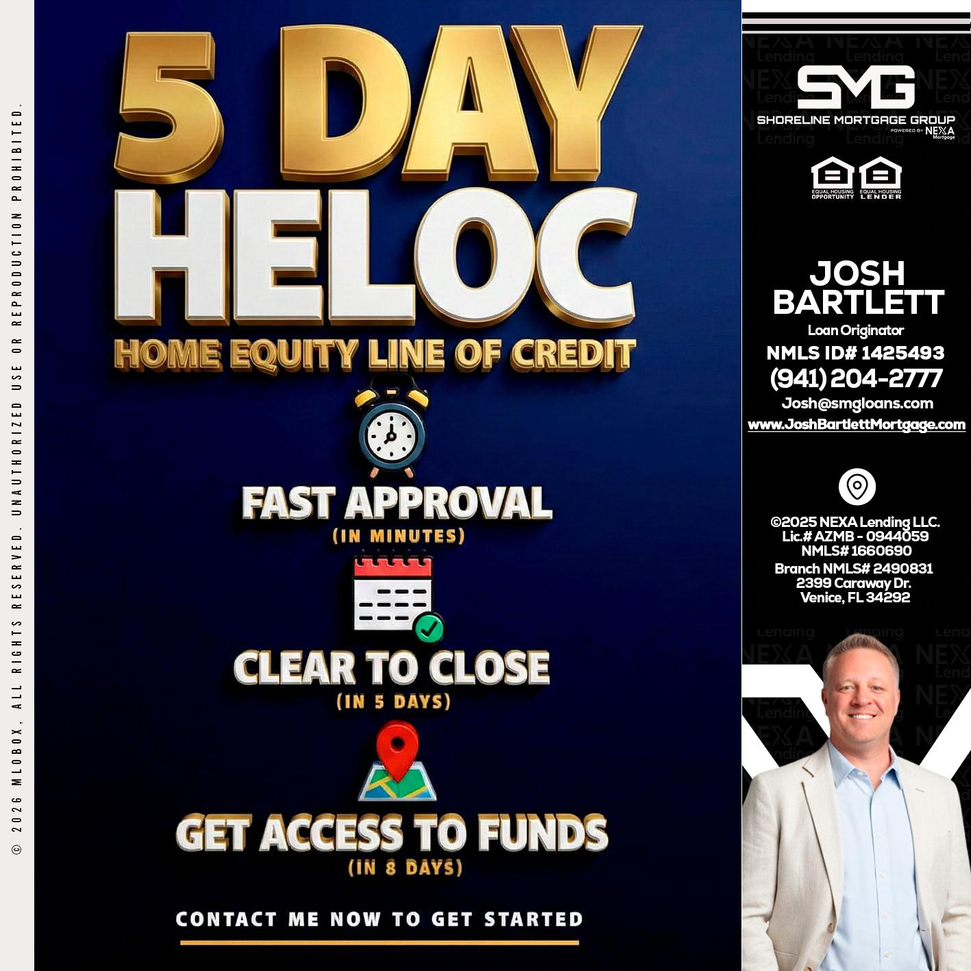 5 day hello - Josh Bartlett -Branch Manager/Mortgage Advisor