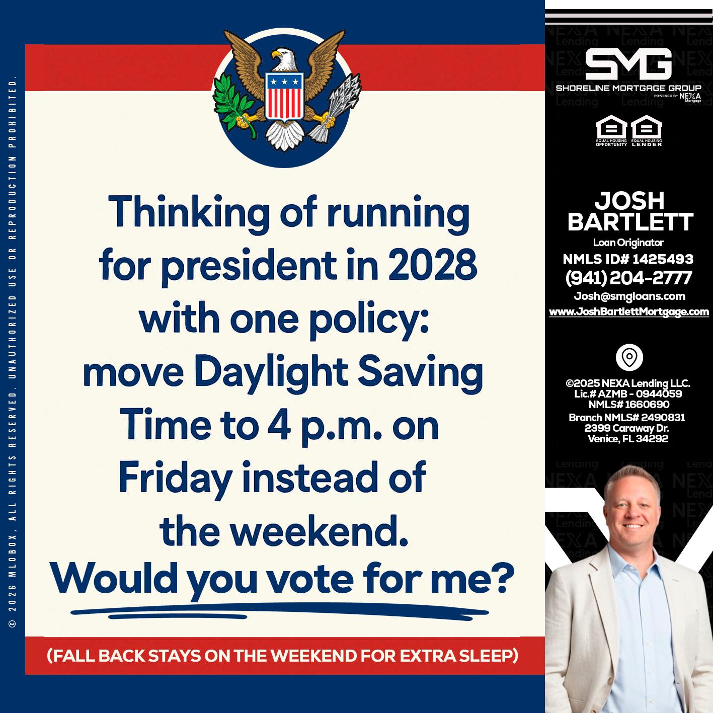 THINKING OF RUNING - Josh Bartlett -Branch Manager/Mortgage Advisor