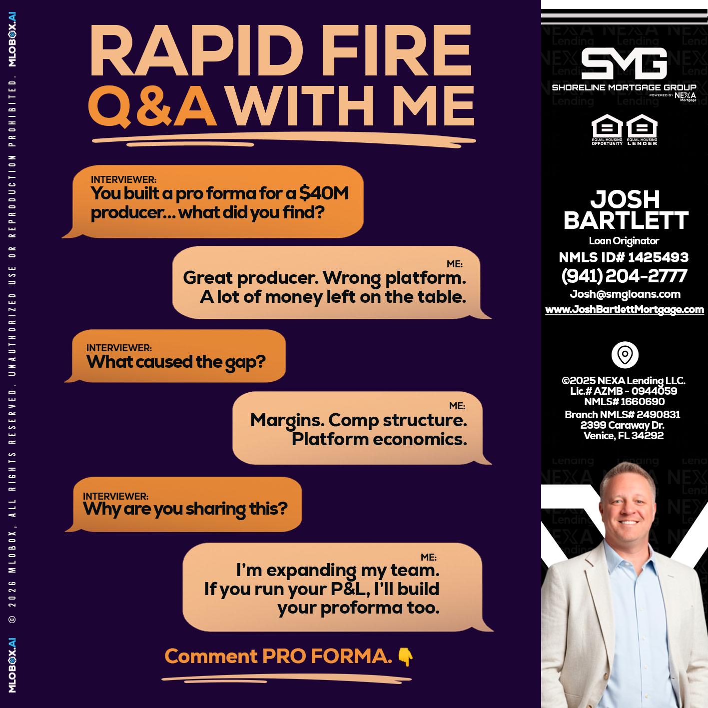 RAPID FIRE - Josh Bartlett -Branch Manager/Mortgage Advisor