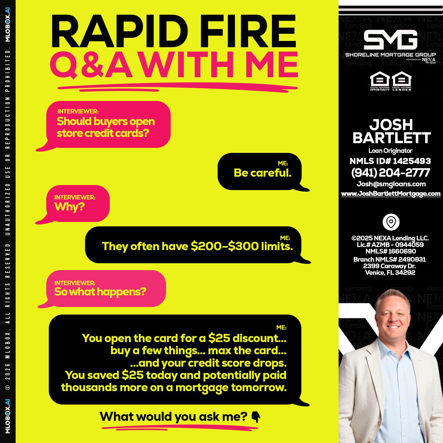 RAPID FIRE Q&A - Josh Bartlett -Branch Manager/Mortgage Advisor