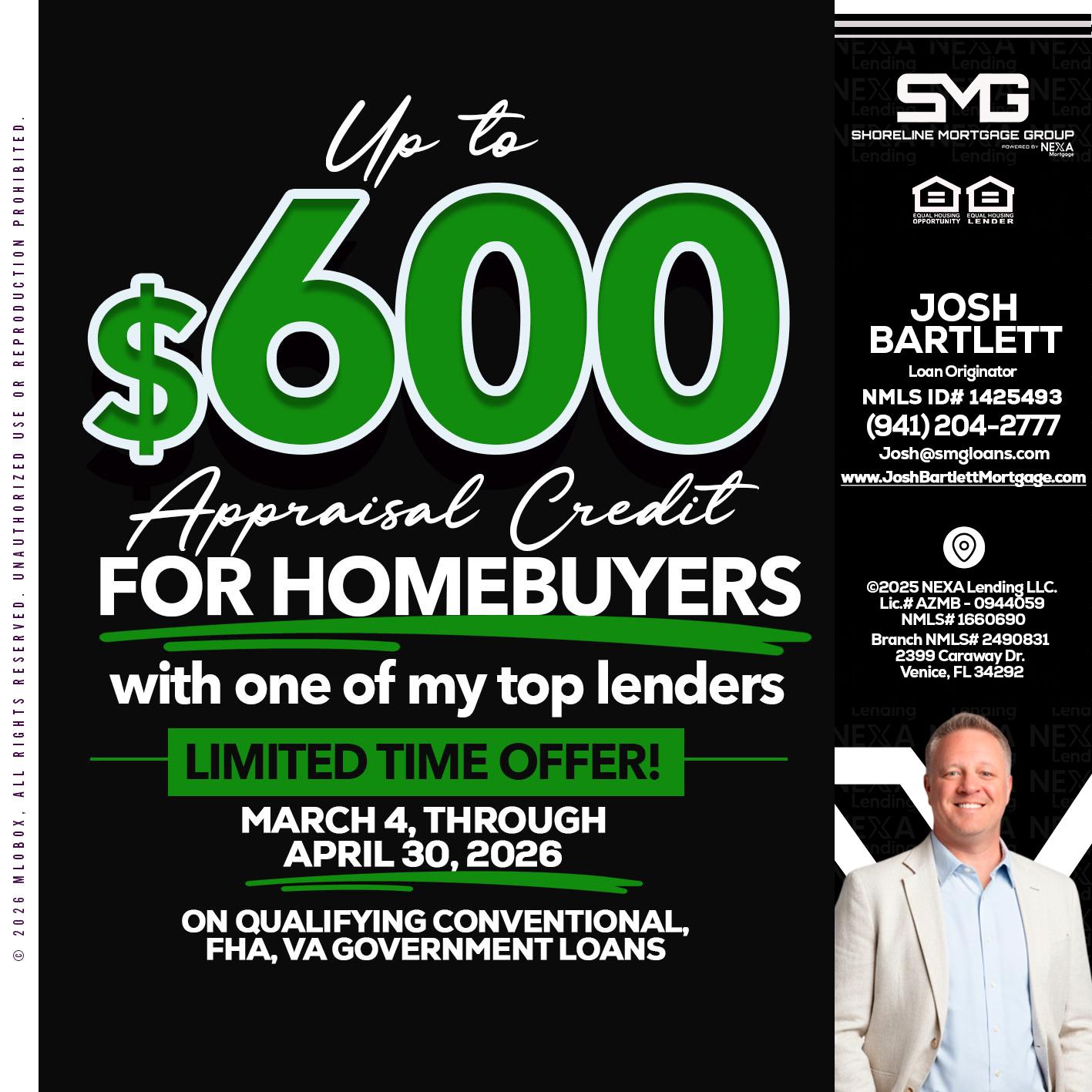 UP TO 600 - Josh Bartlett -Branch Manager/Mortgage Advisor