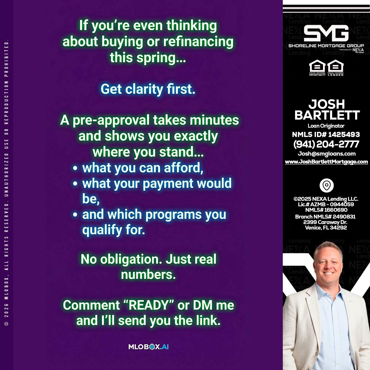 IF YOU THINKING - Josh Bartlett -Branch Manager/Mortgage Advisor