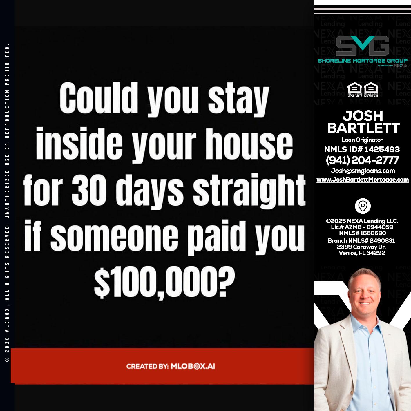 COULD YOU STAY - Josh Bartlett -Branch Manager/Mortgage Advisor