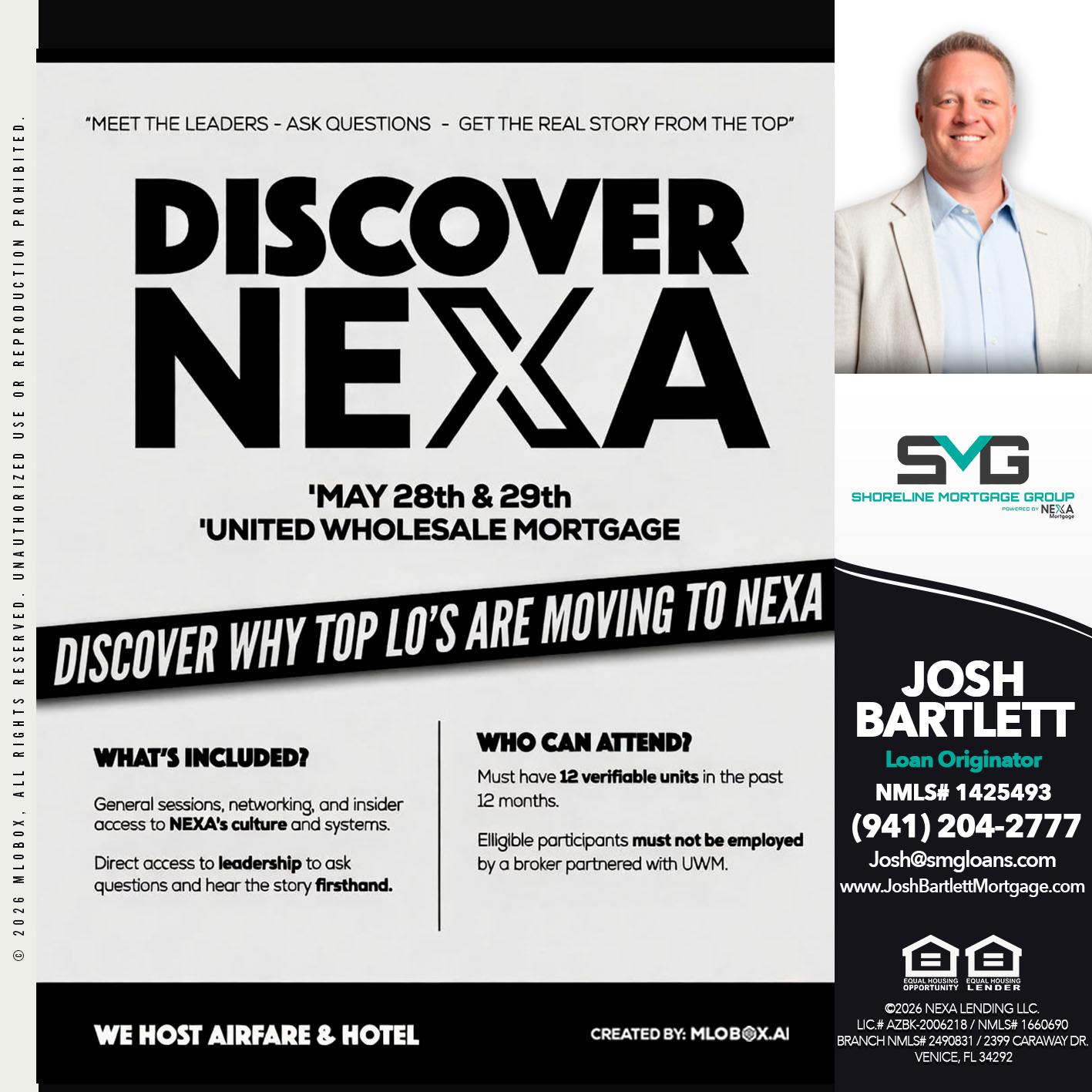 DISCOVER NEXA - Josh Bartlett -Branch Manager/Mortgage Advisor