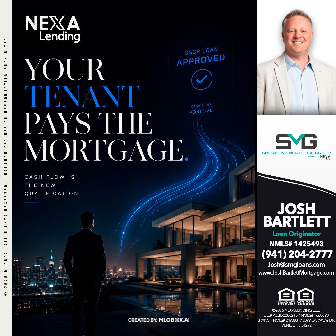 DSCR LOANS - Josh Bartlett -Branch Manager/Mortgage Advisor