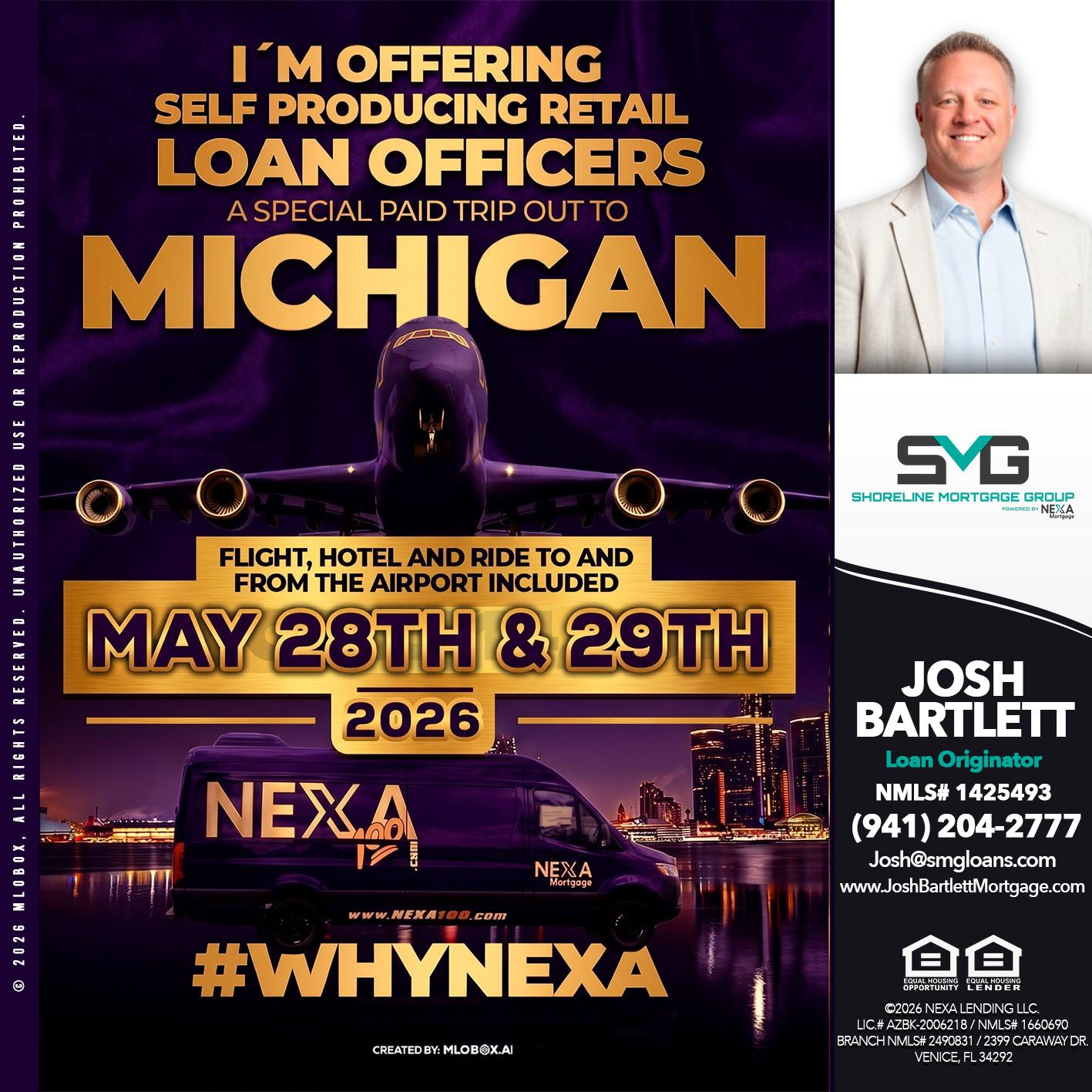 MICHIGAN - Josh Bartlett -Branch Manager/Mortgage Advisor