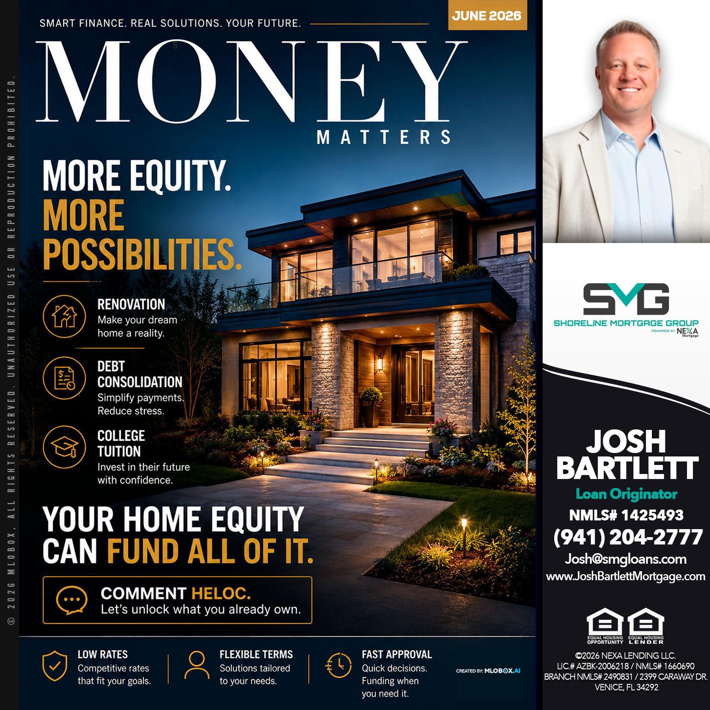 MONEY MATTERS - Josh Bartlett -Branch Manager/Mortgage Advisor