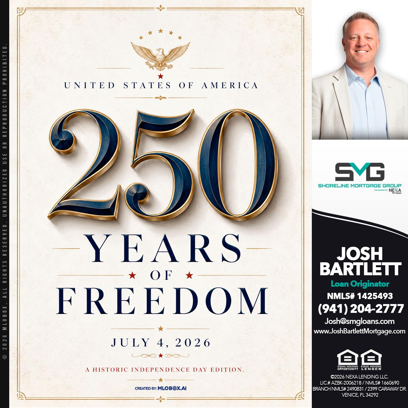 250 YEARS - Josh Bartlett -Branch Manager/Mortgage Advisor