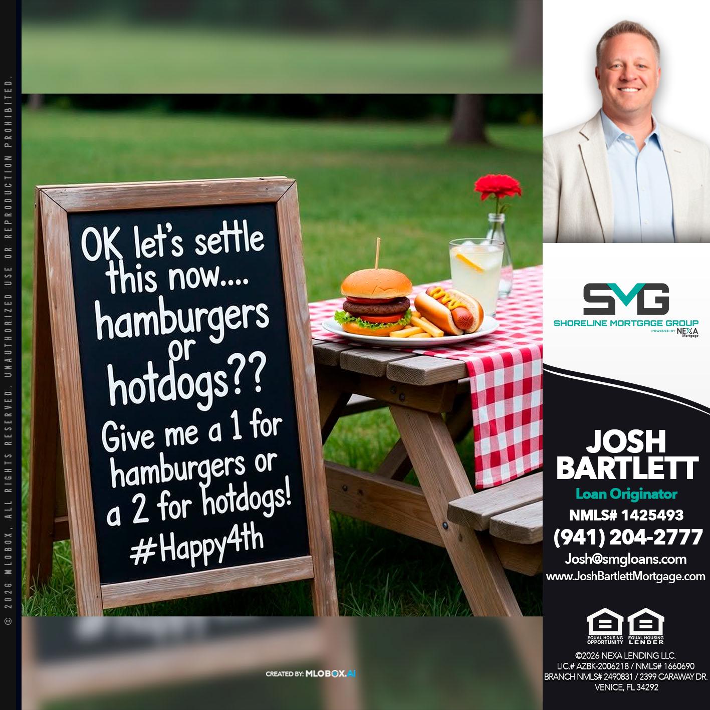 let settle this - Josh Bartlett -Branch Manager/Mortgage Advisor