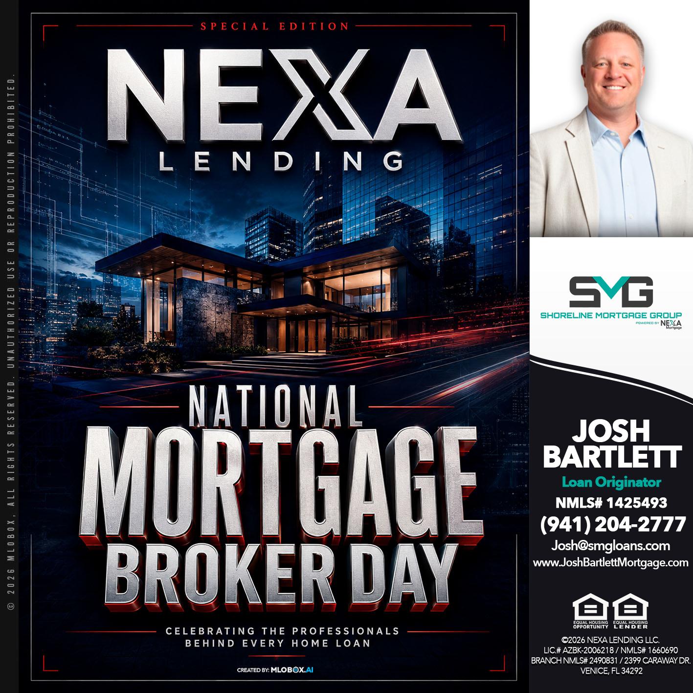 NATIONAL MORTGAGE BROKER DAY - Josh Bartlett -Branch Manager/Mortgage Advisor