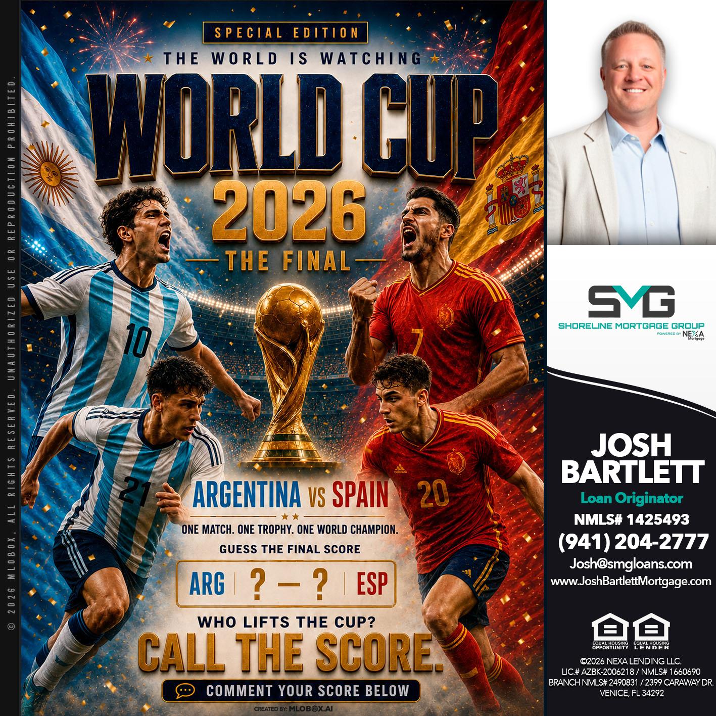 World Cup 2026 finals - Josh Bartlett -Branch Manager/Mortgage Advisor